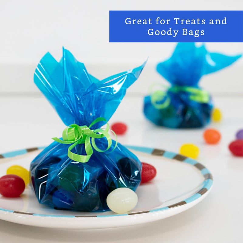 FIESTA WRAPS 200 ft Blue Cellophane Wrap Roll (16 in x 200 ft) - Transparent Colored Wrap for Gift Baskets - Blue Cellophane Paper for Crafts and Wrapping - Image 4